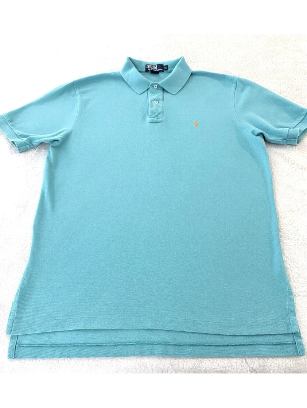 Polo Ralph Lauren Men’s XL Aqua Blue Mesh Polo Shirt Short Sleeve Pony Logo